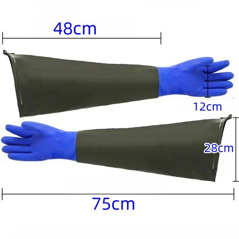 Super long,75cm fishing gloves,Waterproof ,thick durable, aquatic gloves 4