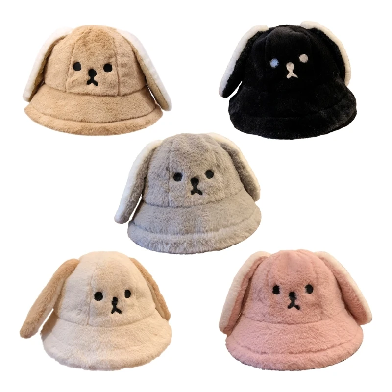 

Puppy Fisherman Hat Headgear for Outdoors Furry Innocent Dog Face Hat