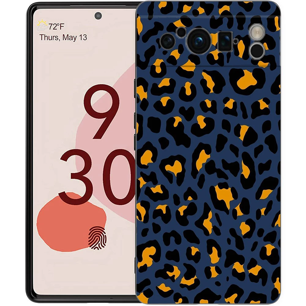 Leopard Print Pattern Soft Silicone Shockproof Phone Case - Black Cover s