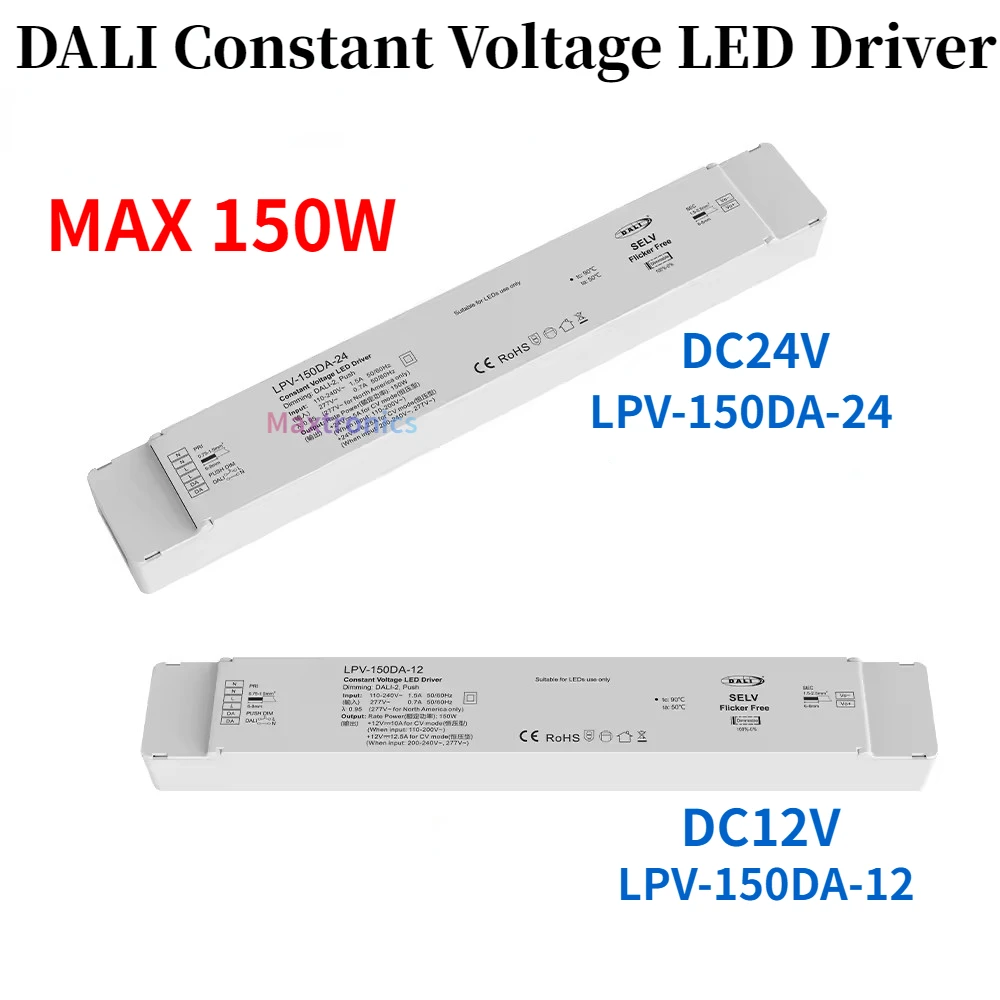 

150W DALI Constant Voltage LED Driver LPV-150DA-12/ LPV-150DA-24 12VDC/24VDC for Single Color Led Light Dimmer Power Supply