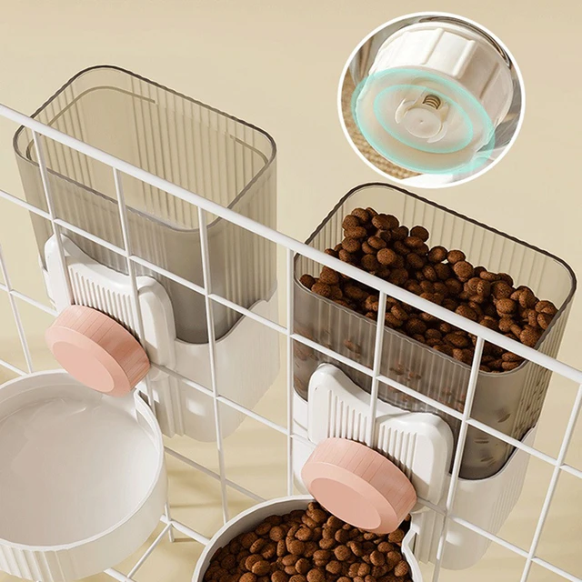 Bowl for Cats Dogs Supplies 2 in1 Cat Feeding Water Bowl Pet Hanging Cage Feed Adjustable Kitten Puppy Feeder Raised Stand Dish 5