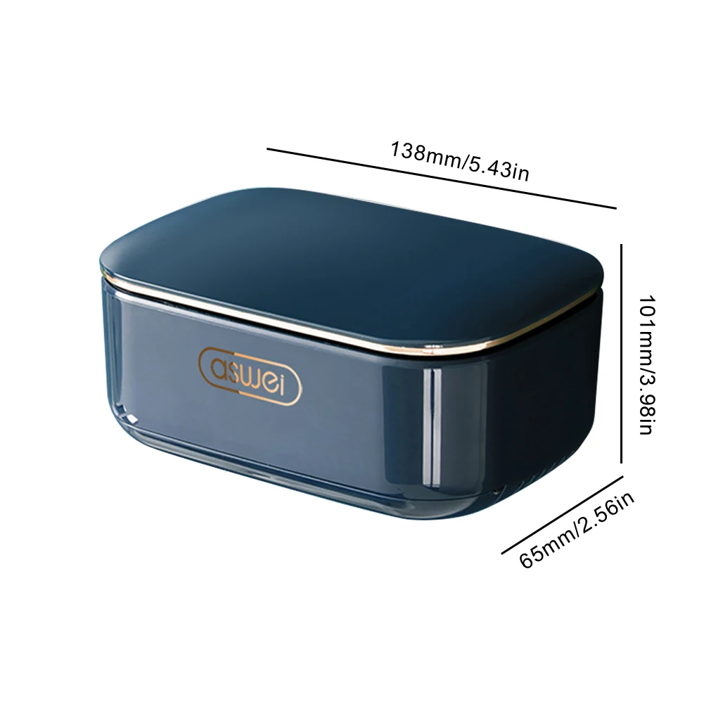 Wall Mounted ABS Soap Dish with Drain Tray and Cover