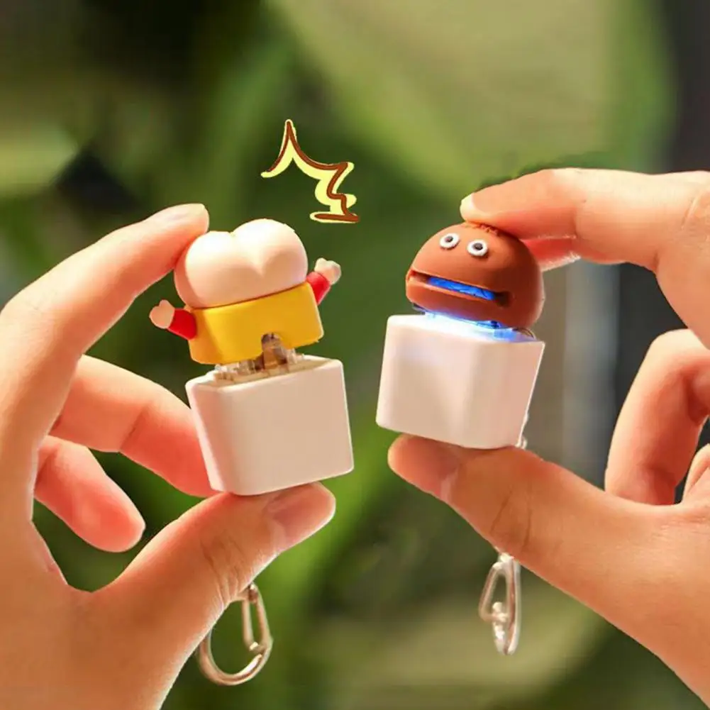 Stress Relief Click Toy Wooden Fish Duck Basketball Lion Keycap Fidget Toy with Sound Light Stress Relief Clicking for Kids