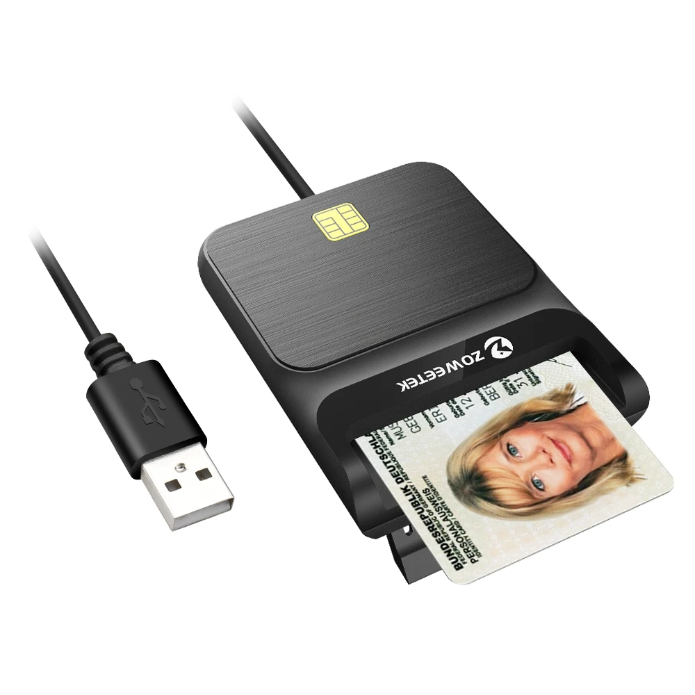 NEW ZOWEETEK EMV USB Contact Chip Smart Card Reader for DNI ID IC Card ...