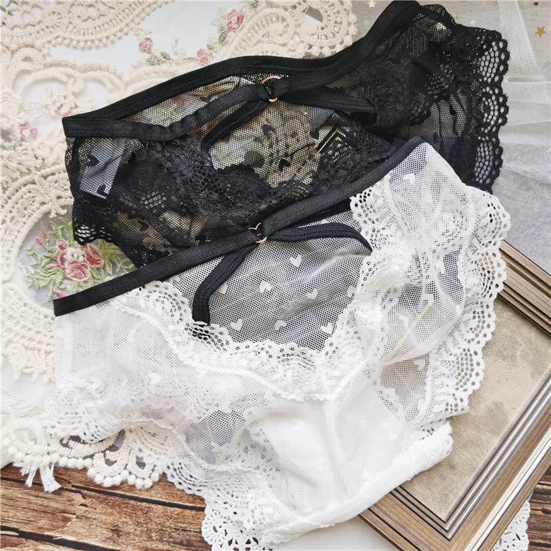 

Sexy Lace Panties Women's Underwear Panty Fashion Hollow Out Comfort Briefs European Lace Up Underpants Female Lingerie