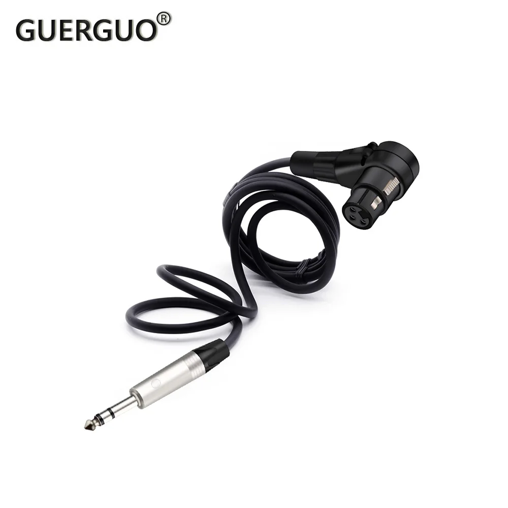 

6.35mm Stereo Zinc Alloy to 3Pins XLR Connector 90 Degree Right Angle Female Micphone Plug Audio Cable Curved Multi-directional
