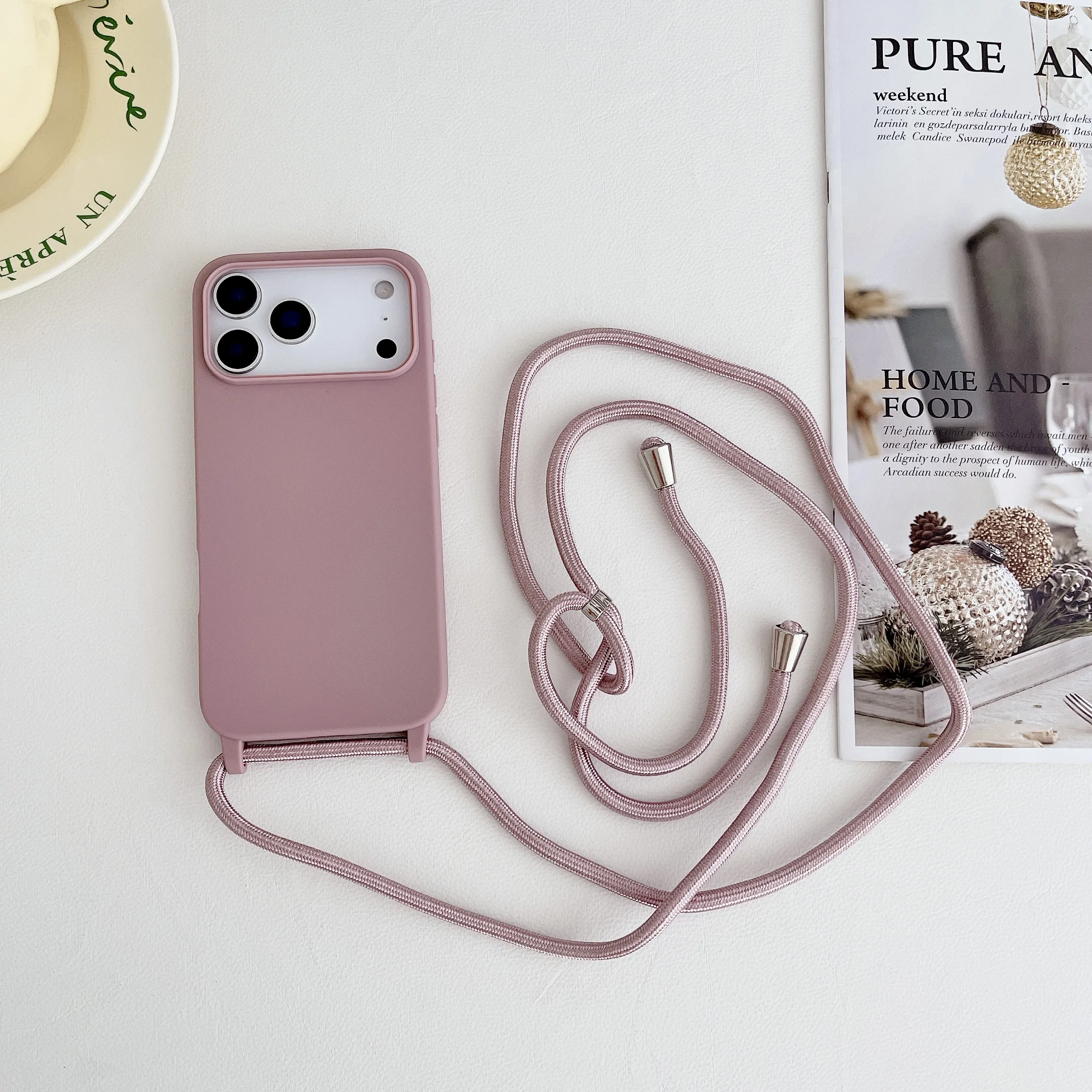 Crossbody Lanyard Cord Silicone Phone Case with Necklace Strap