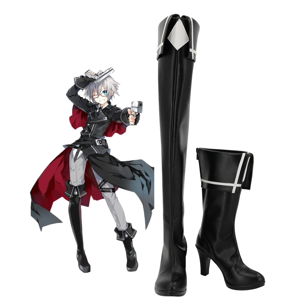 

Date A Live Nia Honjo Cosplay Boots High Heel Black Shoes Custom Made