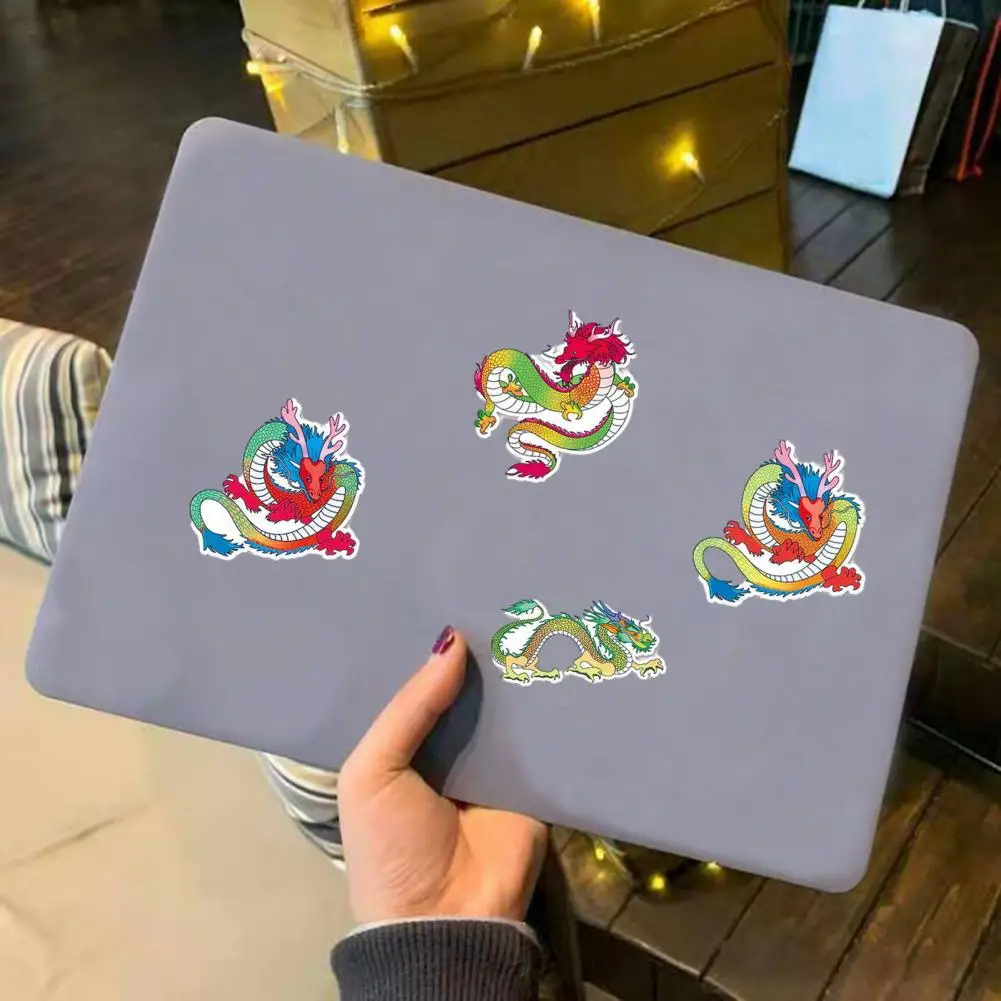 

Durable Dragon Decals Multicolor Chinese Dragon Stickers Waterproof Cartoon Decals for Laptops Mugs 50 Sheets of Cute