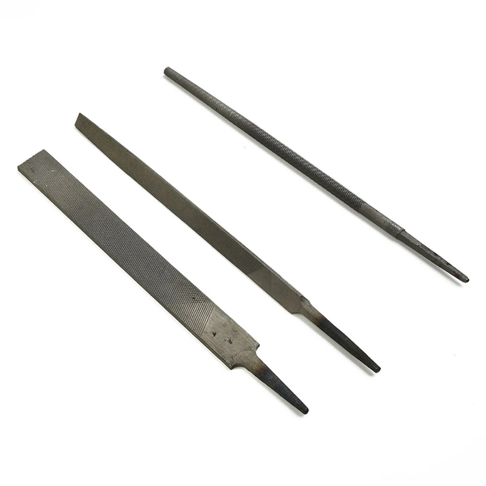 

Accessories Flat Files Without Handle 6Inch 150mm Alloy Steel Flat/Round/Triangle For Metalworking Grey Brand New