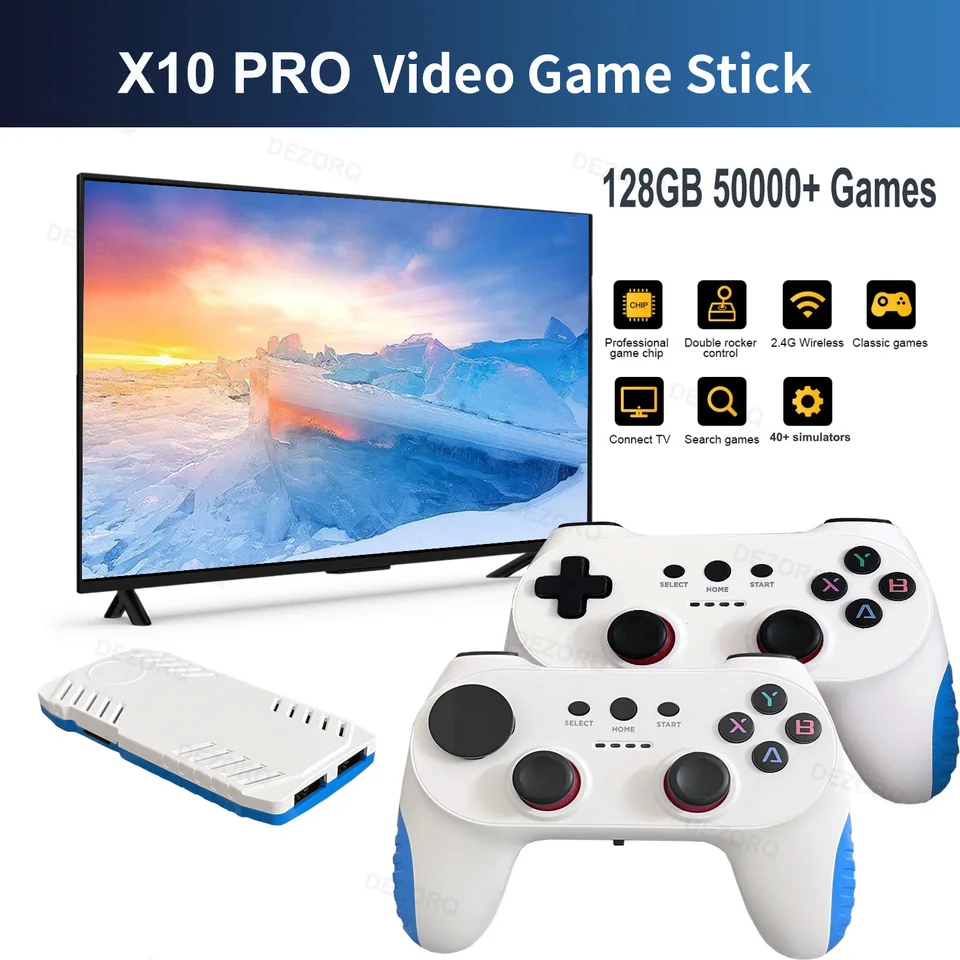 X2 Ultra Retro Game Stick 256G, 4K HDMI Output and Wireless Controller Plug & Play Video Game Console with Over 58,000 Games, Arcade Game Console