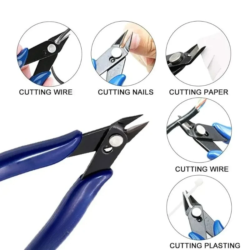 170mm Universal Diagonal Cutting Pliers - Electronic Wire Cable Cutter for DIY Repair,  Hand Tool with Precision Nippers