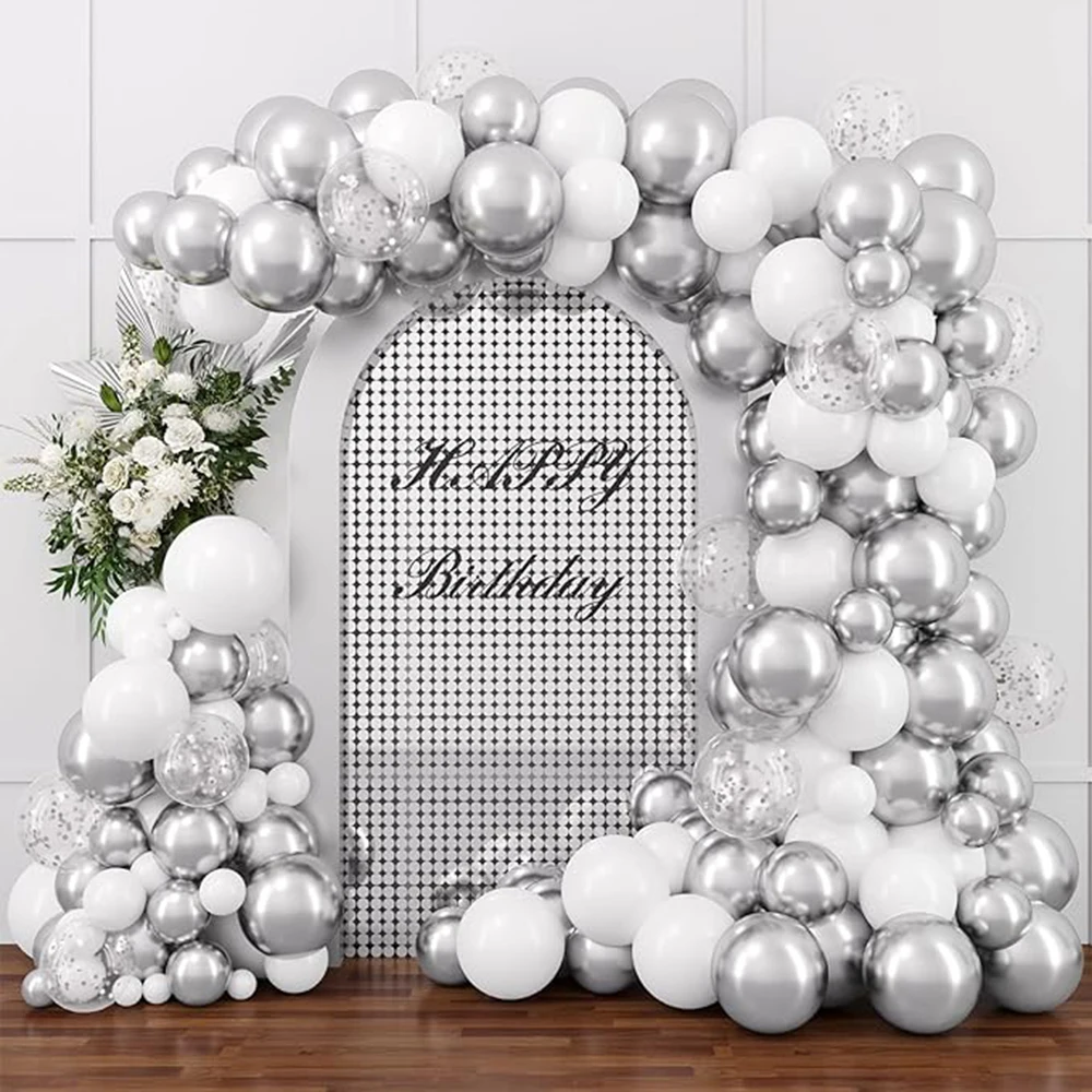 100 Palloncini Bianchi Per Arco Ghirlanda - Kit Completo Con Nastro E Colla Per Decorazioni Feste Matrimonio E Baby Shower
