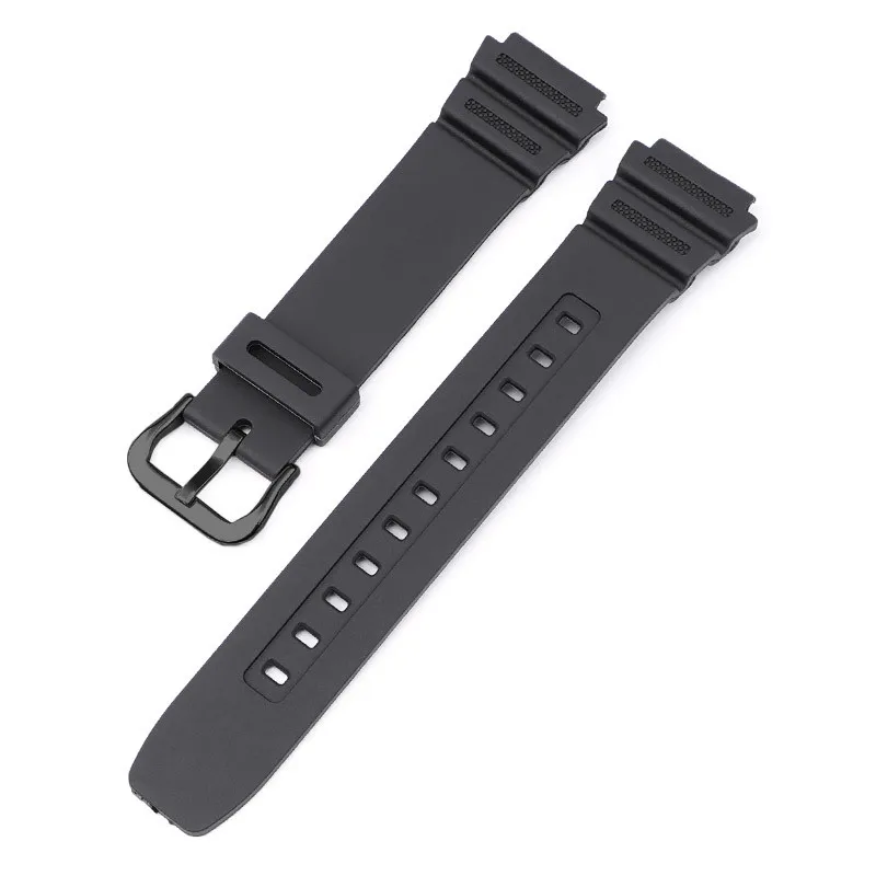 Premium 18mm Black Silicone Rubber Watch Strap with Pin Buckle