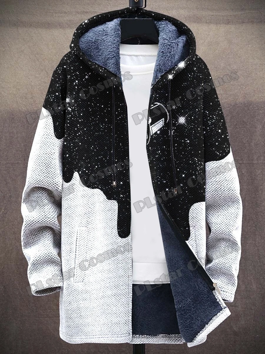Weihnachten & Farbverlauf Streifen Muster 3D Gedruckt Herrenmode Plüsch Dicken Kapuzenmantel Winter Lässige Warme Reißverschlussjacke CM07 – Detail 9