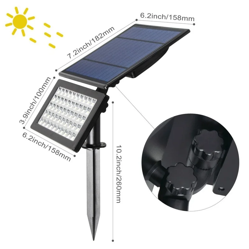 

Outdoor Led Solar Light Solar Spotlight IP65 Waterproof Garden Decoration Solar Lamp Outdoor Solar Lighting Spotlight Wall Light