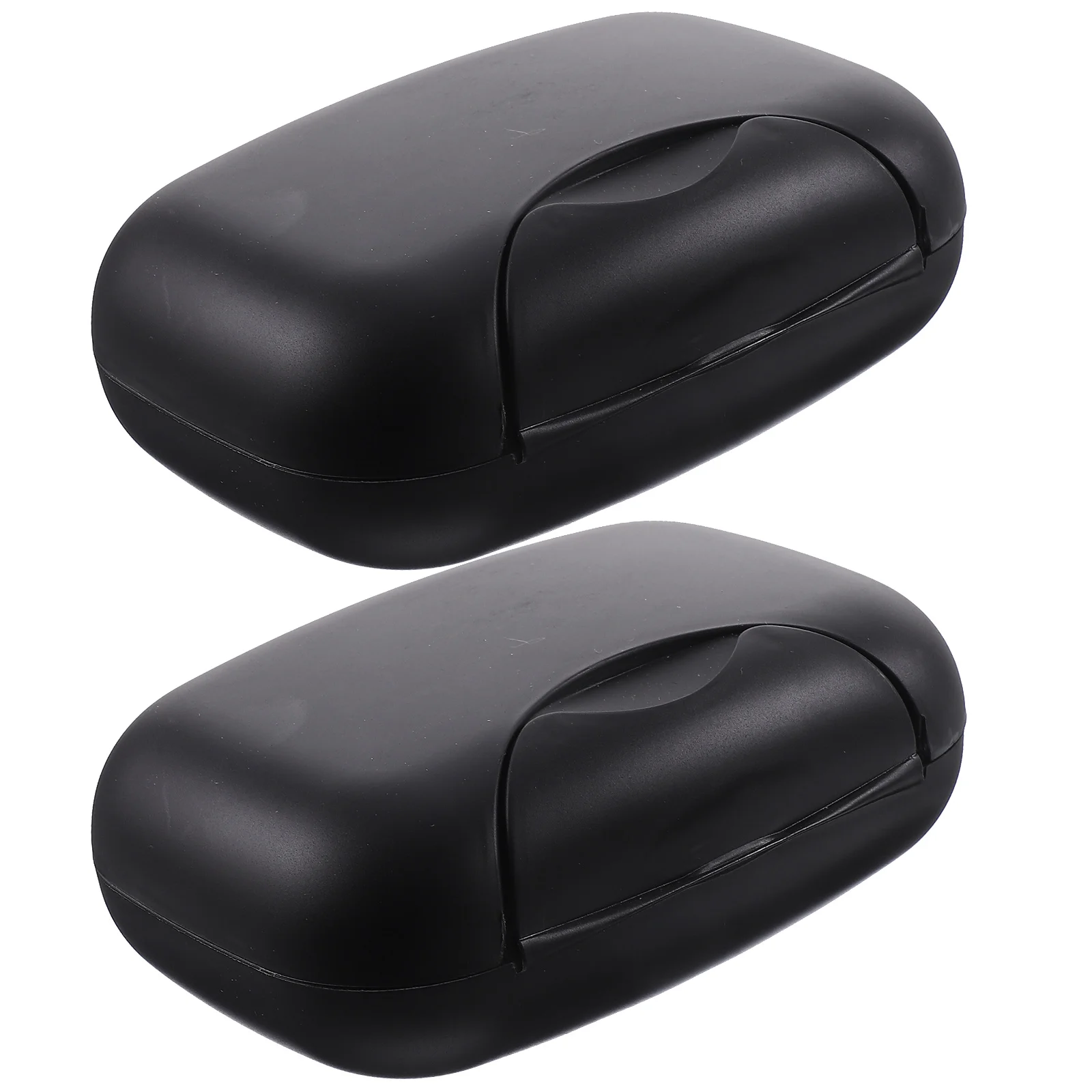 

2pcs Travel Box Holder Portable Bar Drainers Dish Sponges Draining Tray With Lid For Outdoor Hiking Camping ( Black )