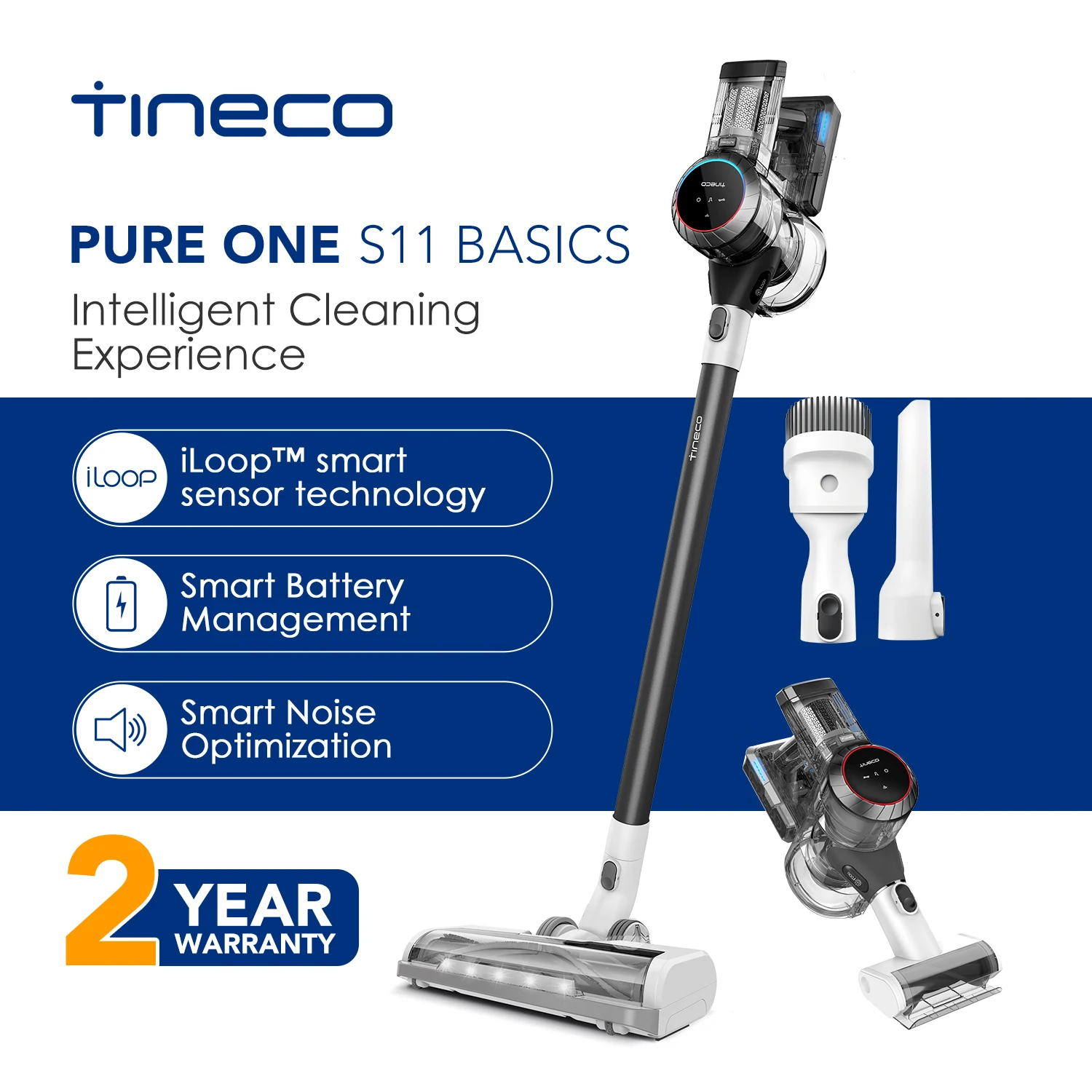 Tineco Pure One S11 BASICS aspiradora inalámbrica inteligente aspirador