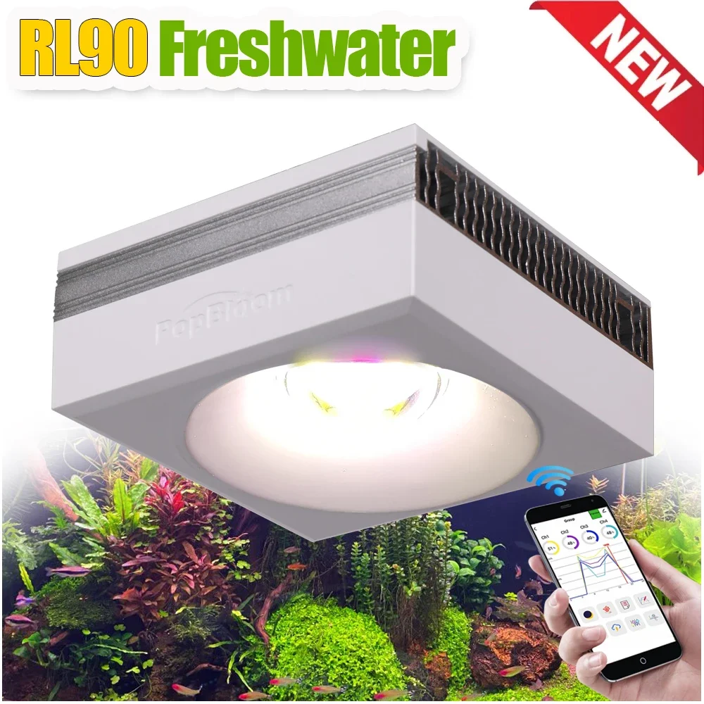 

PopBloom RL90 Freshwater Aquarium Light, WiFi APP Programable Aquarium Plants Light For Fresh Aquatic,Planted Fish Tank Light