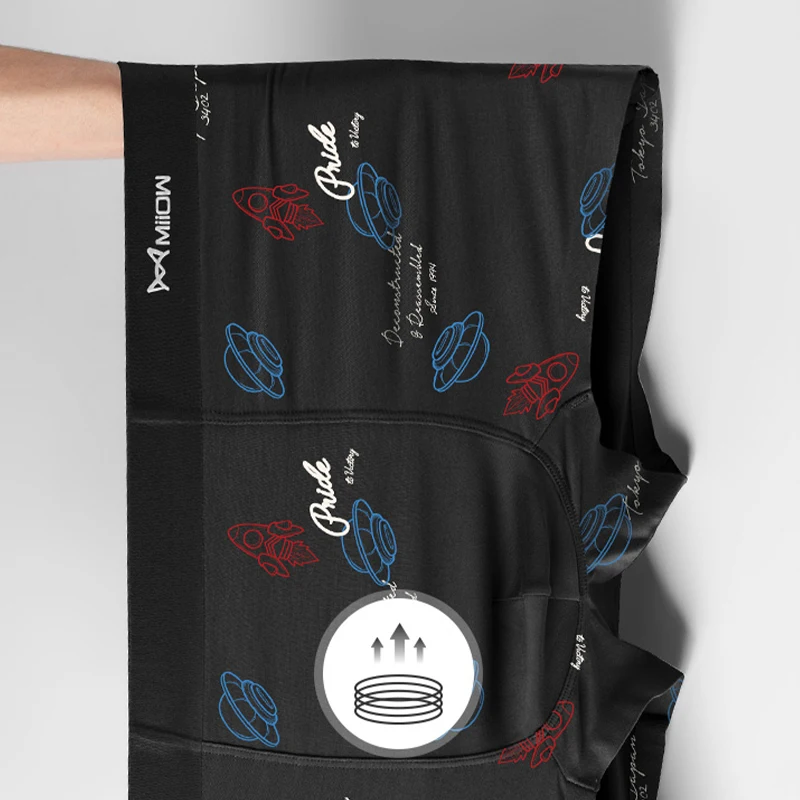 CMENIN 3pcs Cotton Antibacterial Man Boxershorts Fashion Cartoon Print Men's Panties Seamless Underpants Male Underwear Boxers