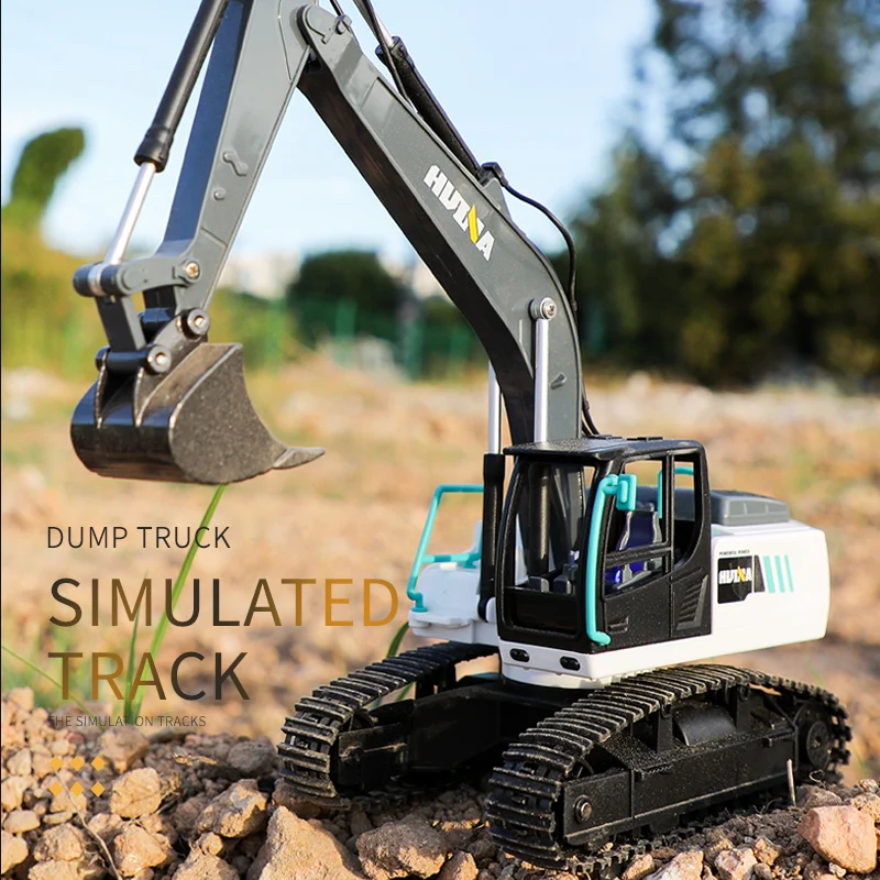 Huina 667 1:24 Alloy 9Ch Remote-Controlled Crawler Excavator Dump Truck Construction Card Excavation Children's Toys 3
