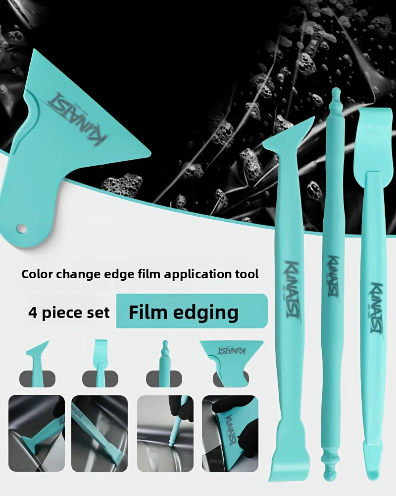 4 stücke KNSCar Film Spezielle Werkzeug Trimmen Kleine Dreieck Schaber Set Farbe Ändern Film Rand Trimmer Dünne Kante Schaber – Detail 2