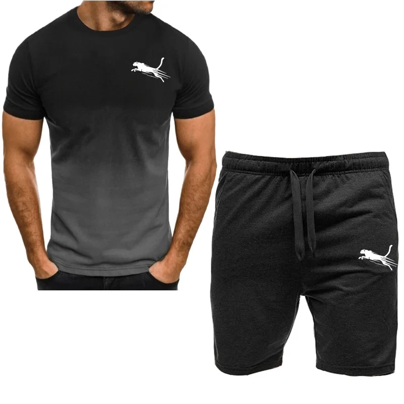 2024 Fashion Men's Tracksuit Short Sleeve T-shirt and Tracksuit shorts Summer Casual Jogger Suit Men's two-piece suit
