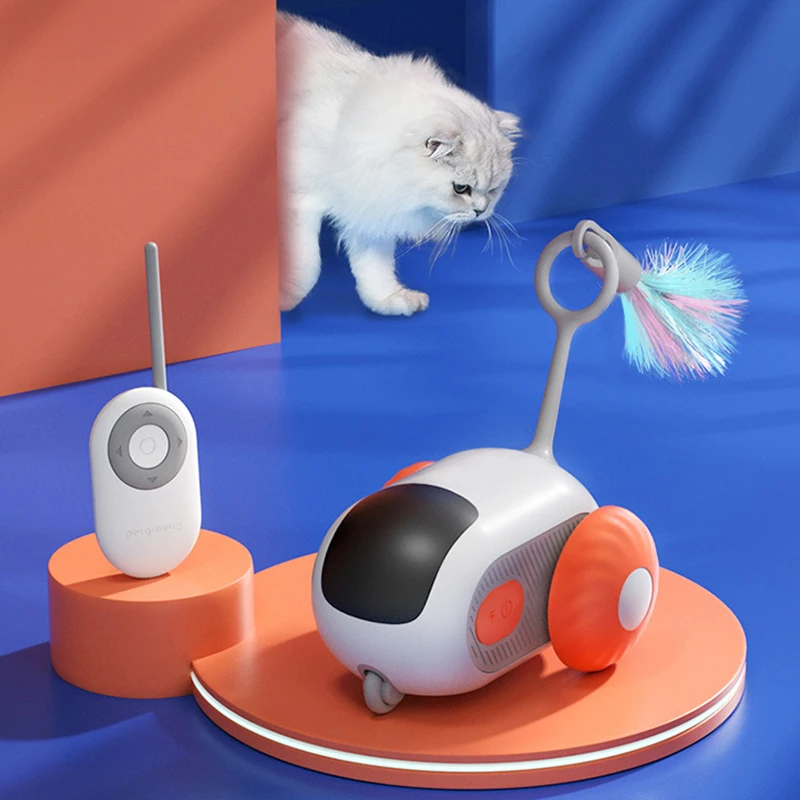 

Умная игрушка для кошек с 2 режимами, автоматический движущийся игрушечный автомобиль с дистанционным управлением для кошек и собак, интерактивная игра для котят