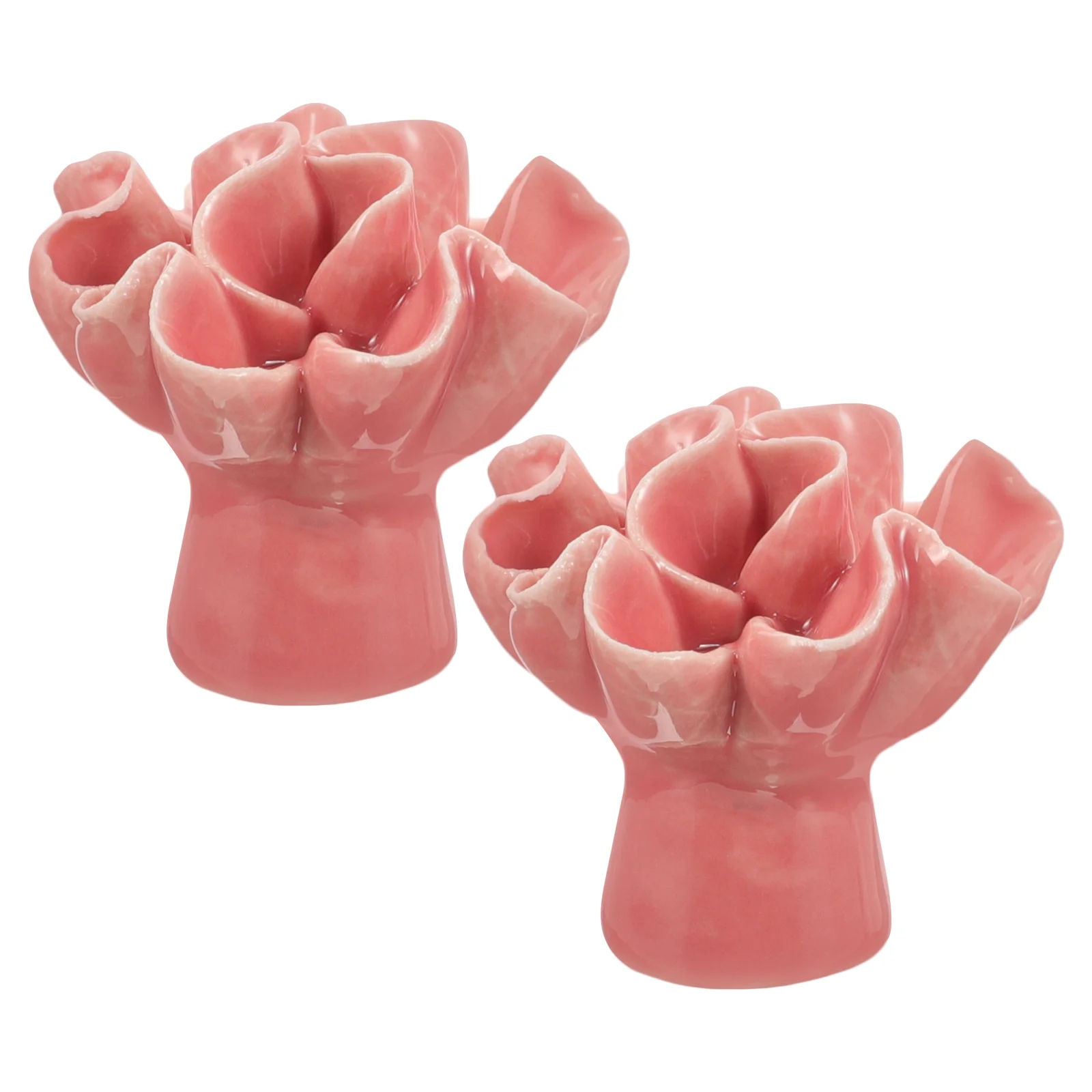 

2 Pcs Rose Handle Kitchen Cabinets Dresser Knob Drawer Ceramics Single Hole Flower
