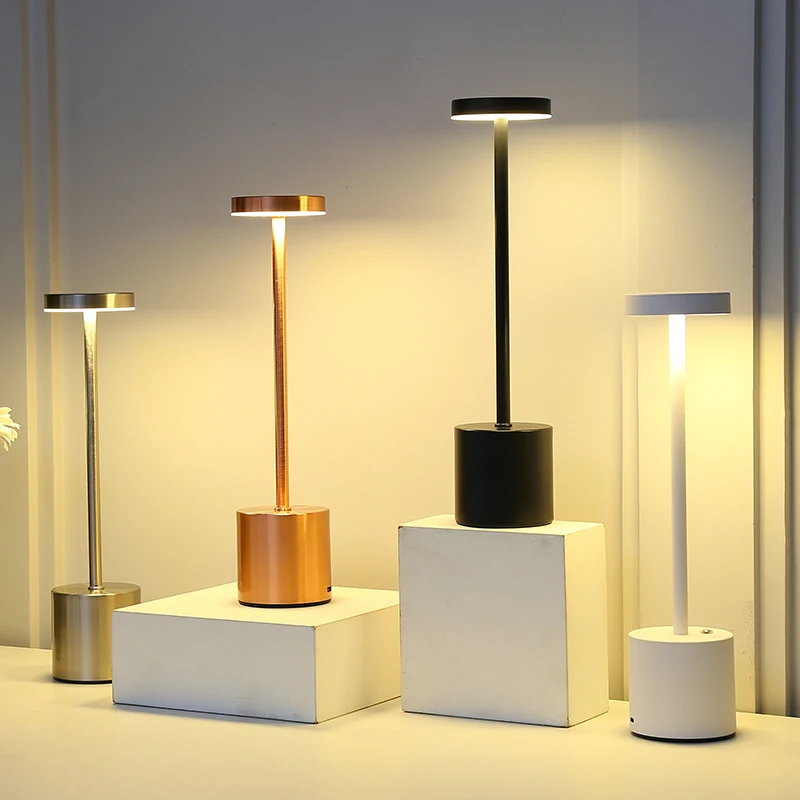 Classic Touch Sensor LED Table Lamp Rechargeable Desk Lamp 3 Color Adjustable Temperatures Modern Style LED Night Light LT044 1Pc