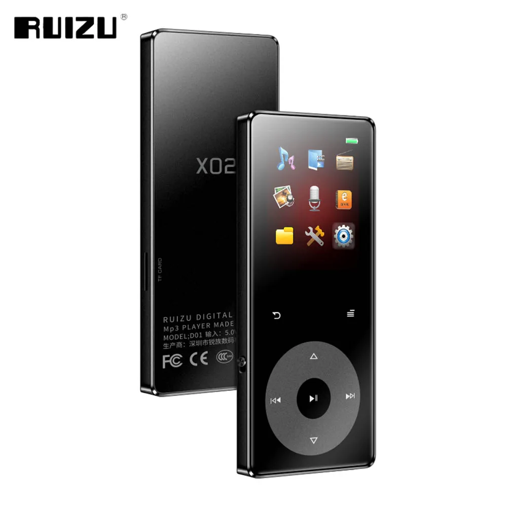 

Mp3-плеер RUIZU X02B с Bluetooth, с динамиком, без потерь, Hi-Fi музыкальный плеер, поддержка FM-радио, электронная книга, записывающее устройство, TF-карта, MP4-плеер