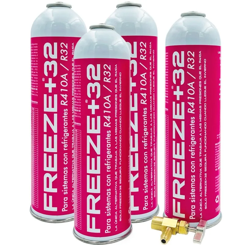 Pack 4 Bottiglie Gas Refrigerante Eco-Friendly Freeze + 32 R410A-R32 + Service Key