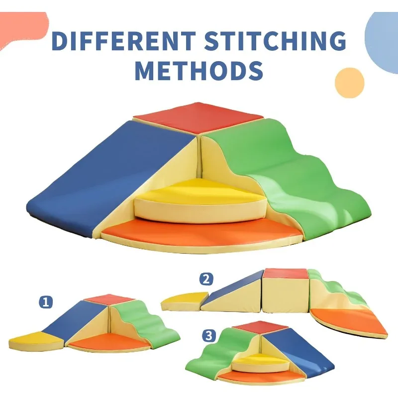 MOOITZ Foam Climbing Blocks 5 Pcs Climbing Toys for Climb Crawl and Slide Climbing Toys Indoor for Nursery Living Room Colours L 5