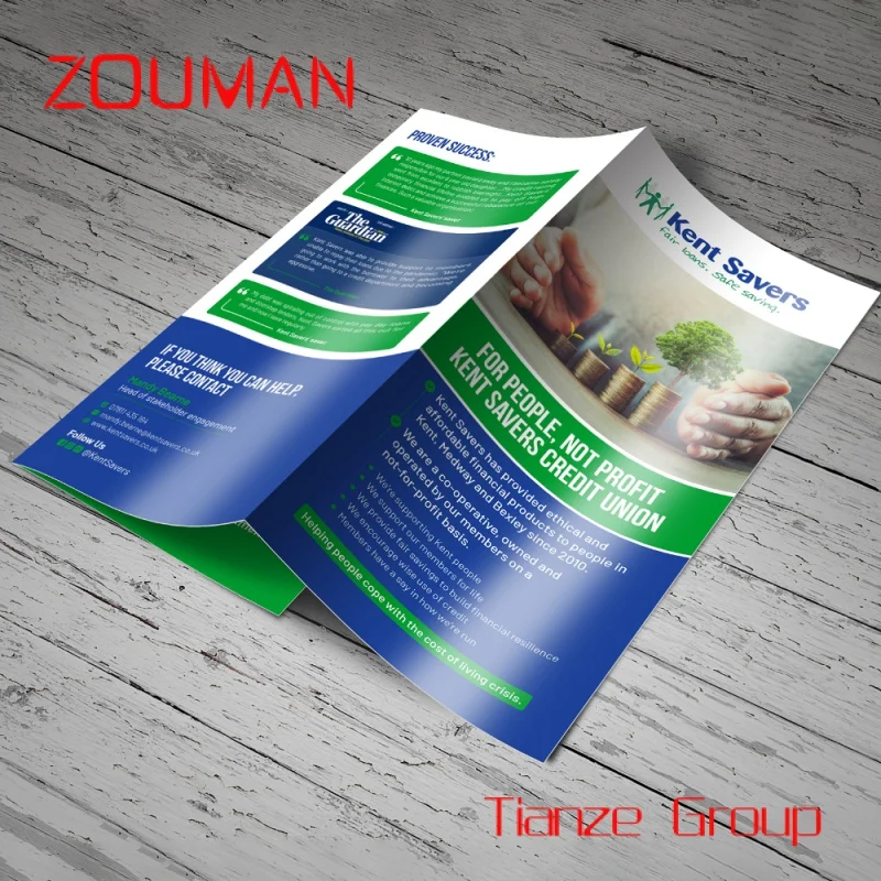 Custom , Good Folded Leaflet Flyer Promotion Printable Pamphlet Trifold Brochure Printing Service