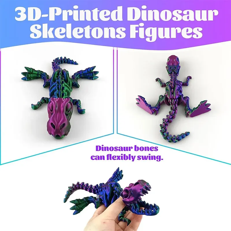 3D Printed Dragon Dinosaur Model Joints Can Move Freely Desktop Craft Ornament Gifts for Kids For Landscaping Decoration 4