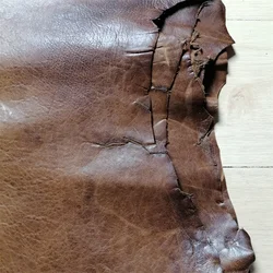 Premium Vintage Brown Sheepskin - Top - Grain Genuine Leather Fabric - 20x30cm (Brown)