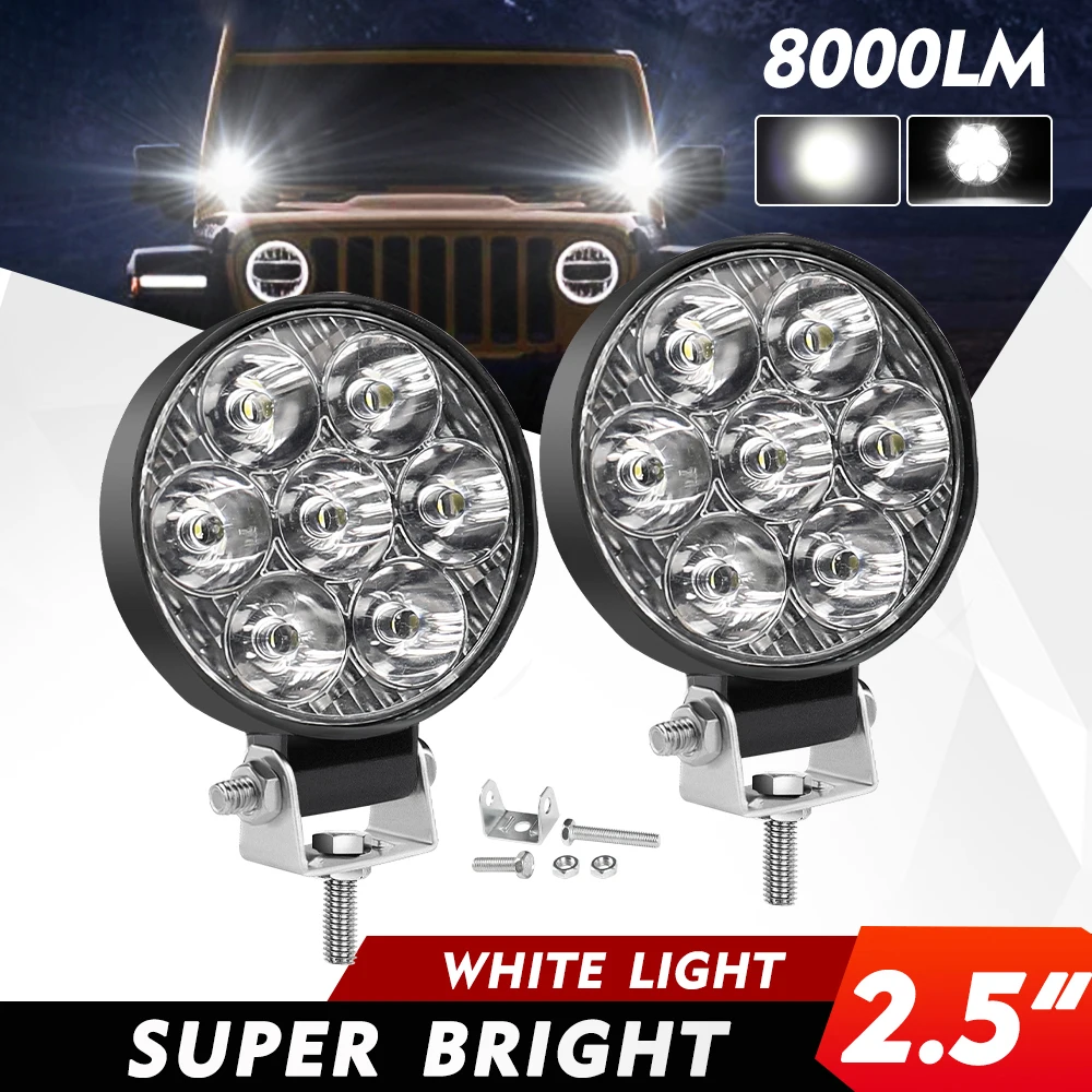 

12V 24V Work Light LED Car Headlight Day Running Lamp 4X4 4WD SUV ATV Boat Spotlight Motorcycle Accessories Auto Led Light Bar