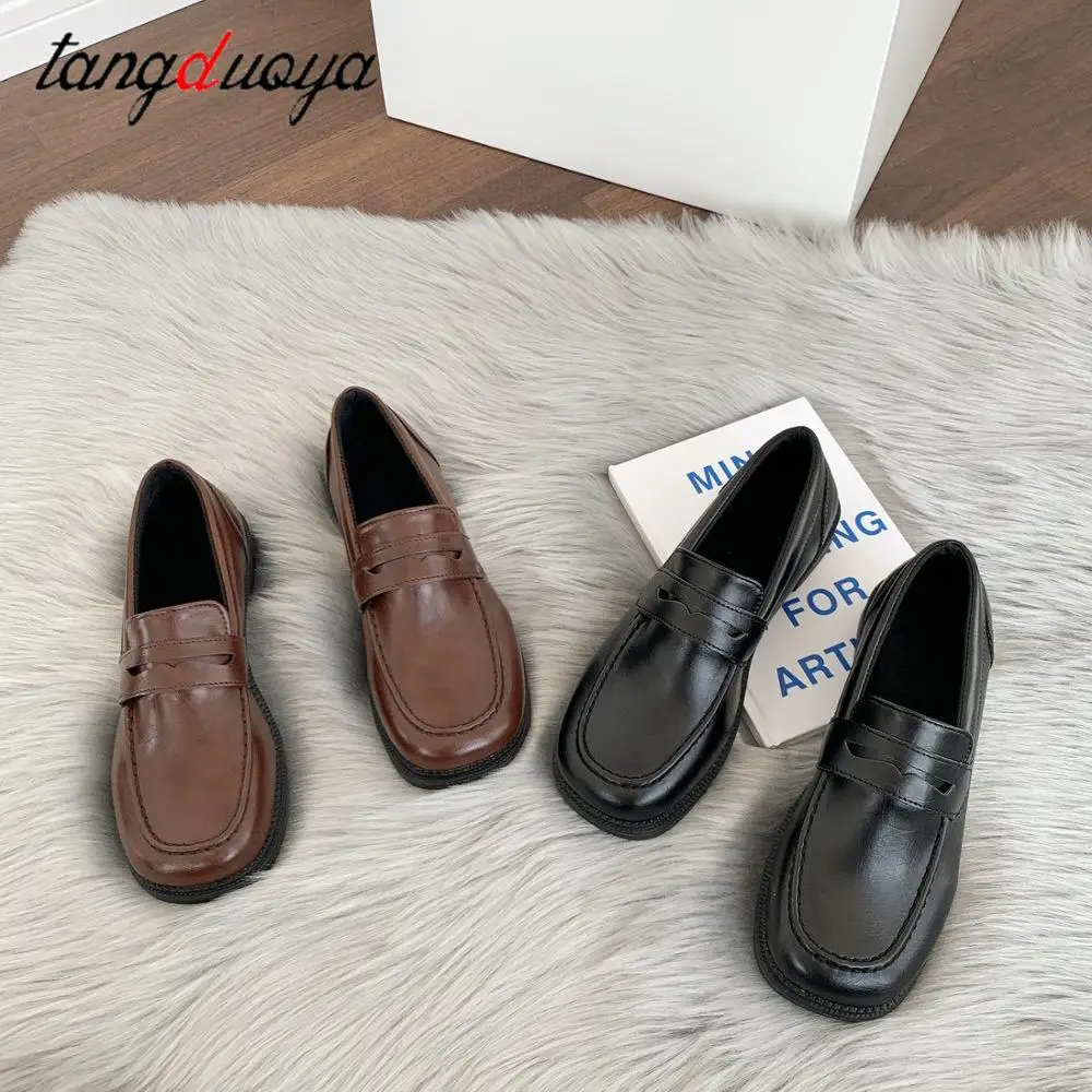 Women Flats Mary Jane Shoes Loafers Lolita Shoes Japanese Student Shoes Girl Lolita Shoes JK Commuter Uniform Casual Flat