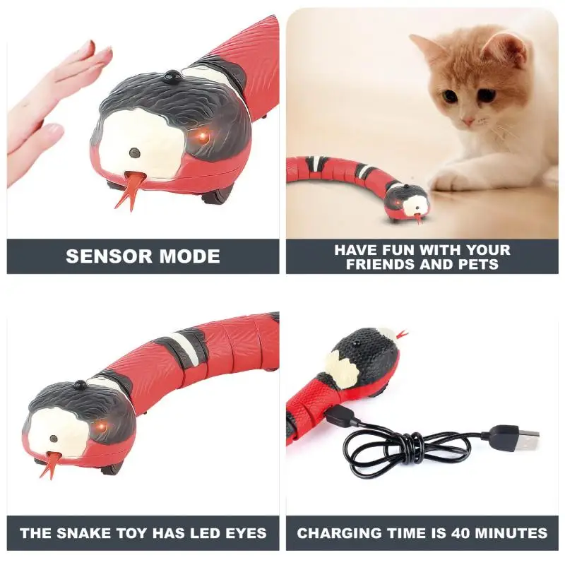 Inteligente Sensing Snake Cat Brinquedos Interativos Elétricos Para Gatos  Carregamento Usb Acessórios Do Gato Para Cães De Estimação Jogo Brinquedo -  Animais E Robôs Por Radiocontrole - AliExpress