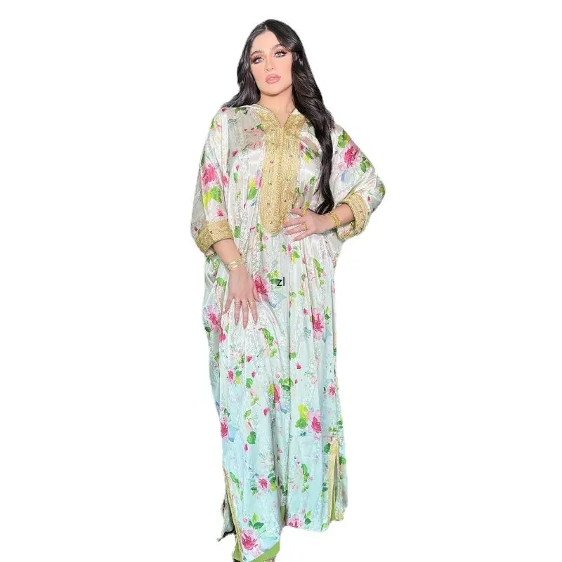 

Caftan Marocain Abaya Dubai Turkey Islam Kaftan Muslim Hijab Dress Women Prayer Clothes Robe Arabe Musulman Djellaba Femme