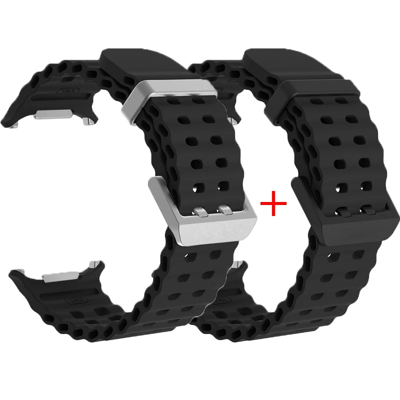Dual Pack Sports Silicone Marine Band Strap - Premium Accessories