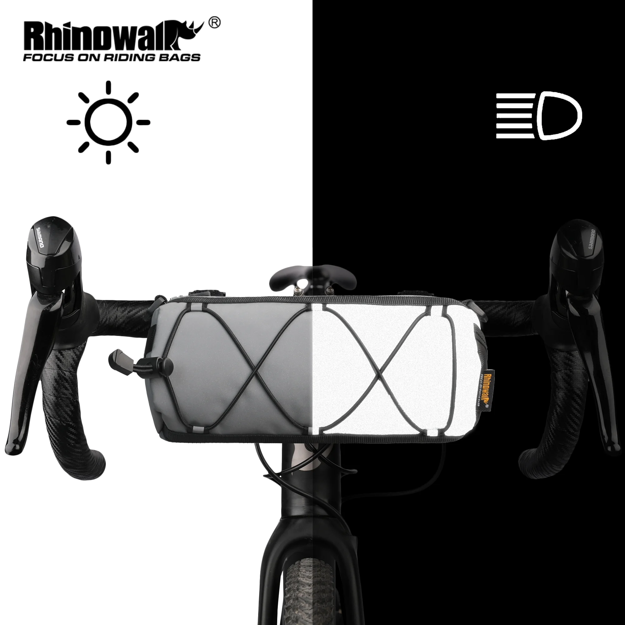 Rhinowalk24LBikeBagPortableHandlebarHighVisibilityReflective