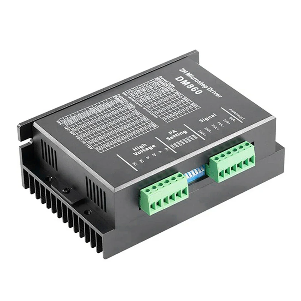DM860H DM860 스텝퍼 모터 컨트롤러, 2 상 스텝퍼 드라이버, Nema34 스텝퍼 모터용 AC18-80V 또는 DC 24-110V 세트, 0-200kHz