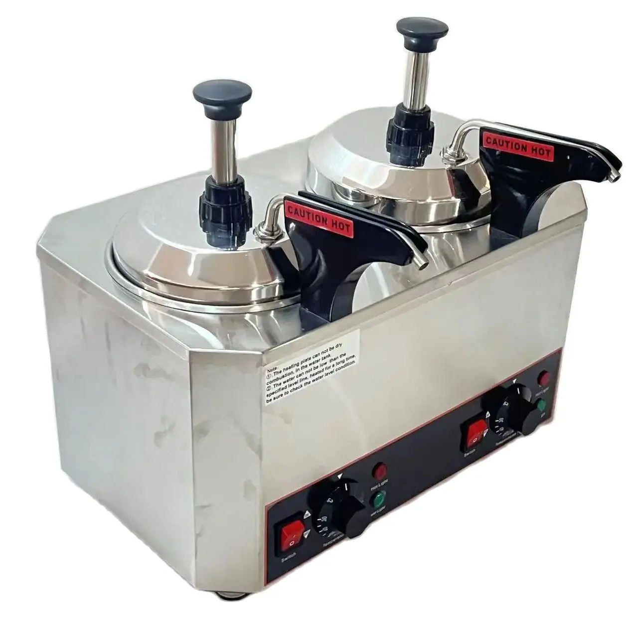 4L Electric Nacho Cheese Warmer Dispenser W/ Pump Food-Grade Stainless Steel for Melting Hot Fudge Caramel Chili Curry Sauces