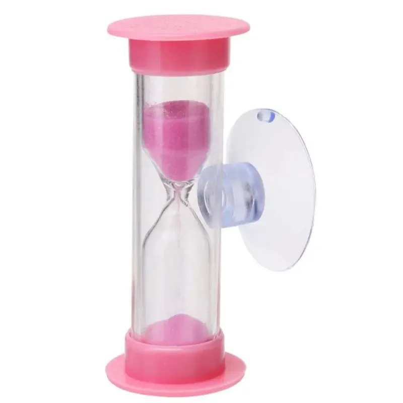 1pc 2/3 Minute Shower Timer Tooth Brushing Plastic Suction Cup Hourglass Sand Clock Desktop Ornament New Creative Gifts Children sand timer,liquid hourglass timer,colored hourglass