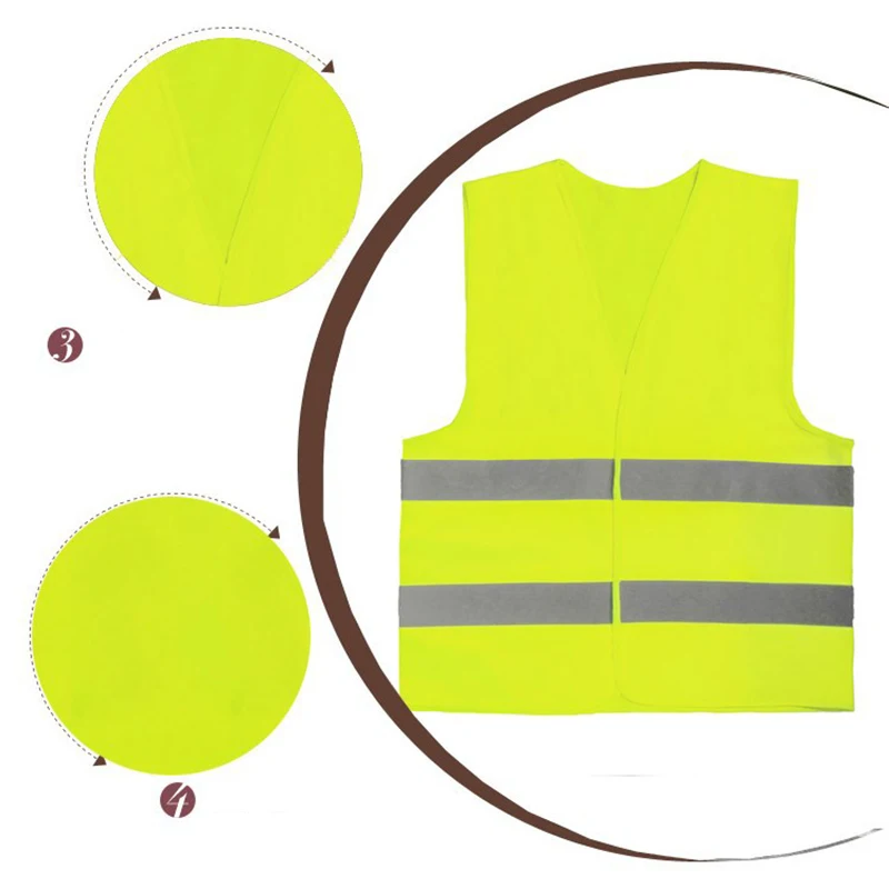 Reflective Safety Workwear High Visibility Vest for Night Running Cycling Man Night Warning