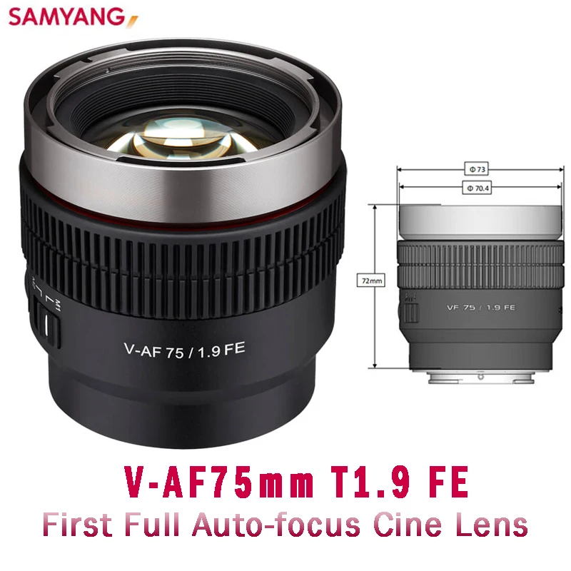 Samyang V-Af75Mm T1.9 Fe Full Autofocus Cine Lens Per Mirrorless Dslr Camera Sony E A9 A9Ii A7Rav A7Riii A7Iii A7C A7 Venezia