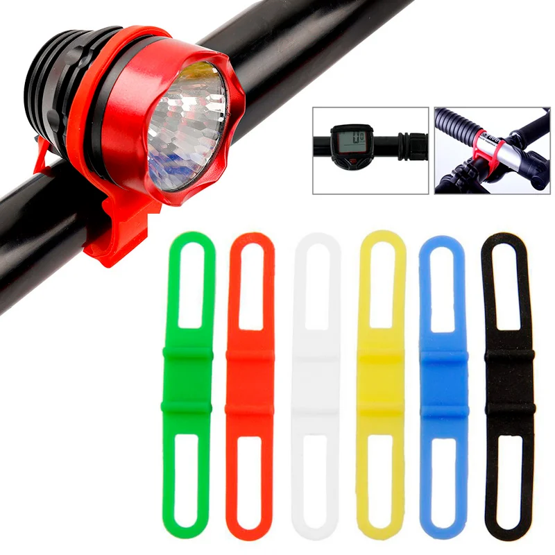 Bike Phone Holder Bike Light Holder 5-Pack Silicone Bike Straps