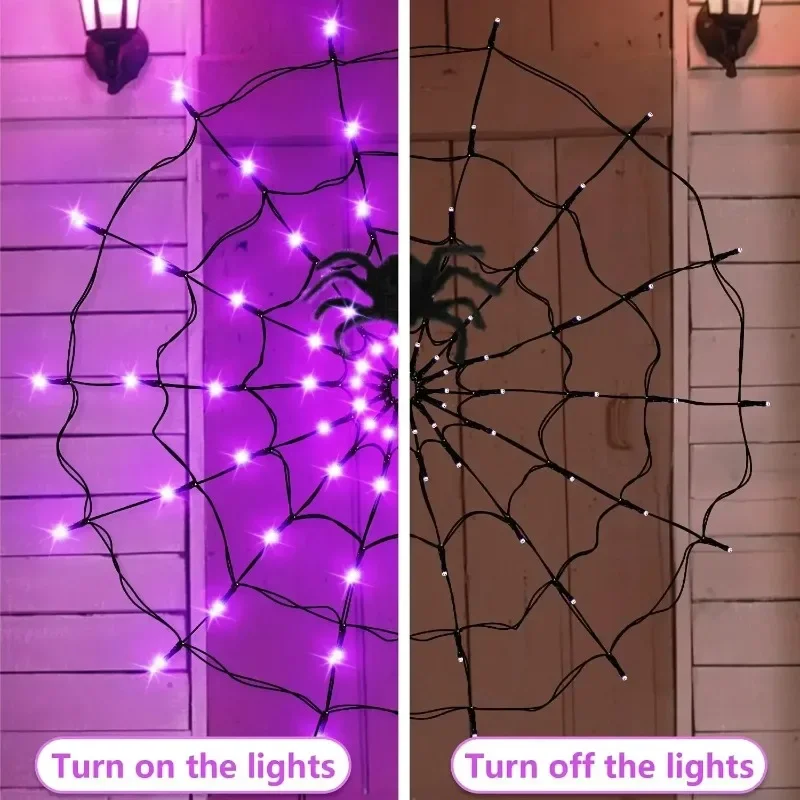 Glowing Spider Web Lights for Halloween Party Decor