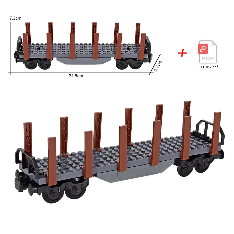 캐리지를 갖춘 MOC 도시 증기 기관차 엔진: DIY 첨단 기술 모듈식 운송 차량 빌딩 블록 세트